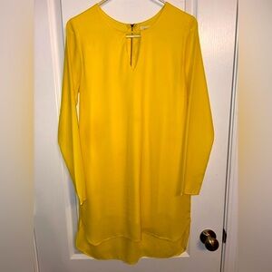 Elegant Yellow Long Sleeve Dress